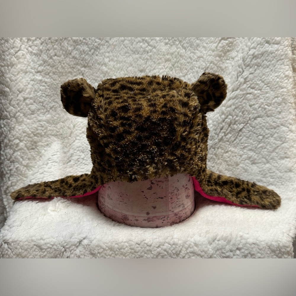The Children’s Place Girl’s Leopard Print Trapper Hat with Ears Size Med 4-7yrs